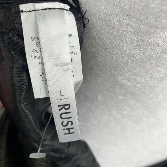 Rush M Black Gold Metallic Tube Top Strapless Fit Flare Babydoll Party Dress - Picture 4 of 5